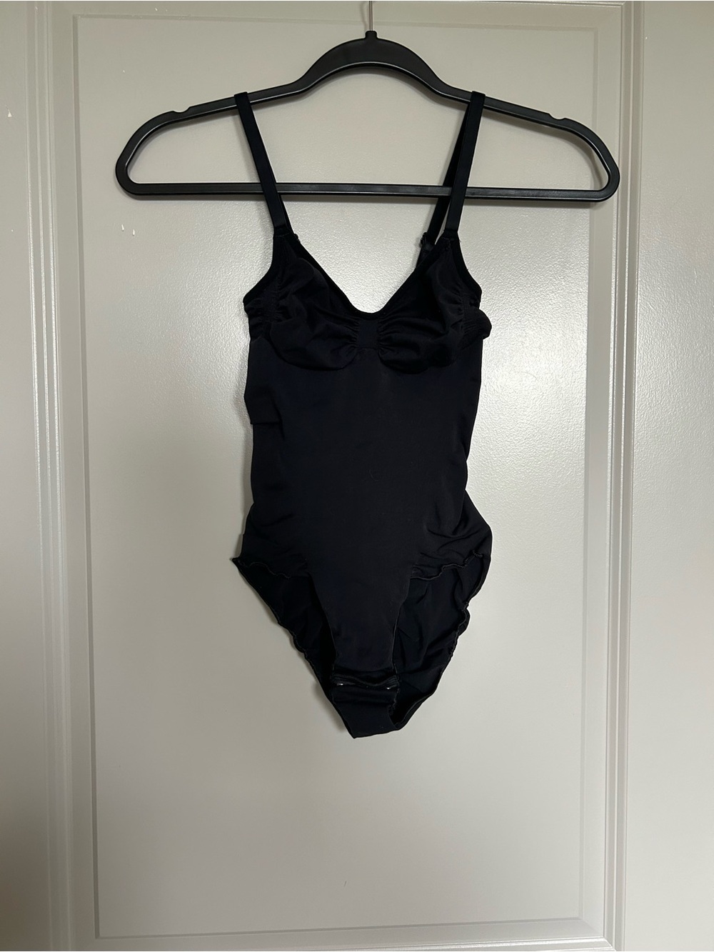 SKIMS Black Scoop Neck One-Piece Shapewear